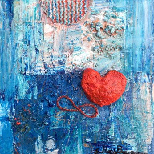 Symbolisch Hart ted and blue